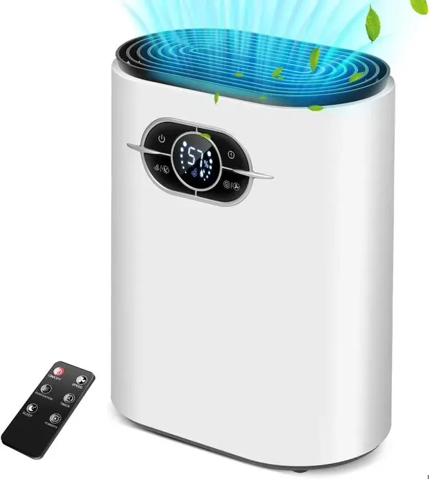 1.2L 45W Déshumidificateur électrique ultra-silencieux avec deux modes et contrôle de lhumidité pour surface de 21 à 30 m²