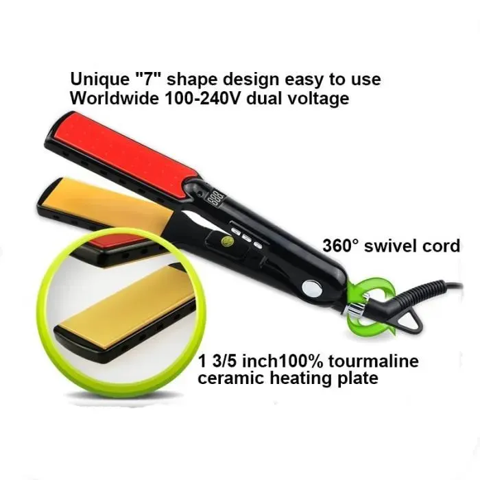 1 3 / 5 wide plate affichage lcd professionnels vite lisseur max temp 470f / 242c outils fers à défriser le fer à repasser