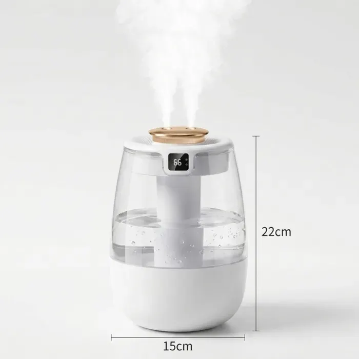 1.3L Humidificateur dAir avec Affichage Intelligent de lhumidité Ultra-silencieux 20dB 20H dAutonomie Lumière LED Arrêt Auto
