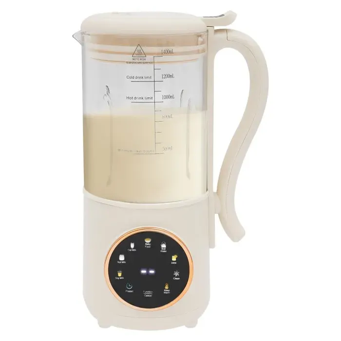 1.4L Robot À Lait Automatique Avec 16 Lames – Pour Préparation De Boissons Végétales Maison Soja Avoine Amande
