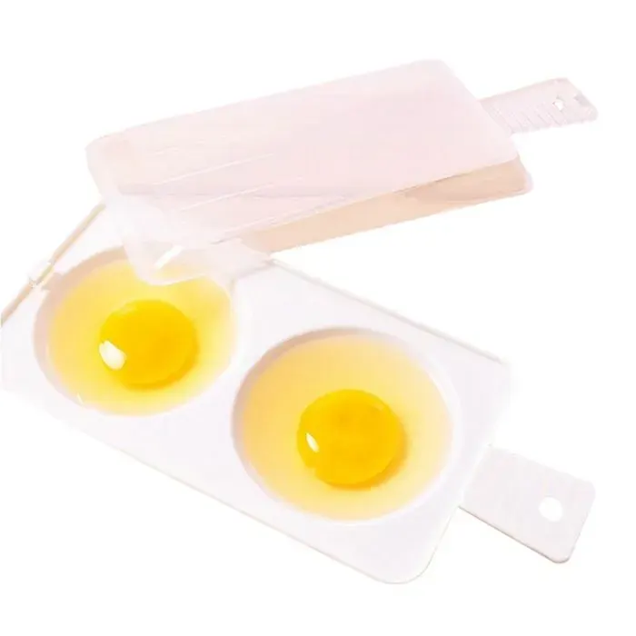 1 Cuiseur à œufs micro-ondes double portion couvercle transparent cuisine rapide .
