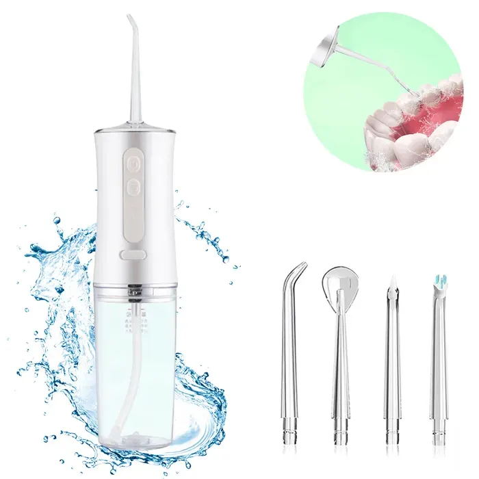 1 Hydropulseur sans fil 3 modes étanche IPX7 4 embouts rotatifs réservoir 220 ml voyage .