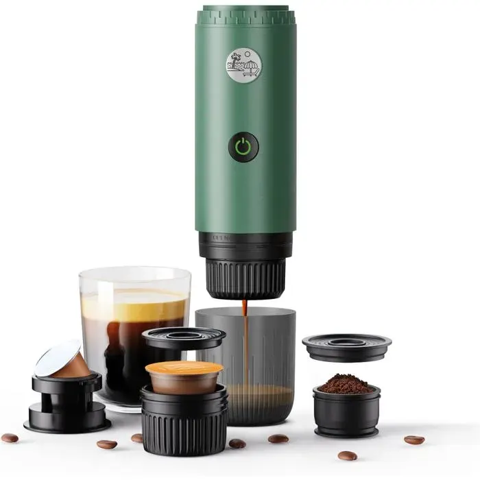 1 Machine à Café Portable 3 en 1 Expresso 19 Bars avec Chauffage Automatique Compatible Capsules NS DG et Café Moulu po CAFETIERE
