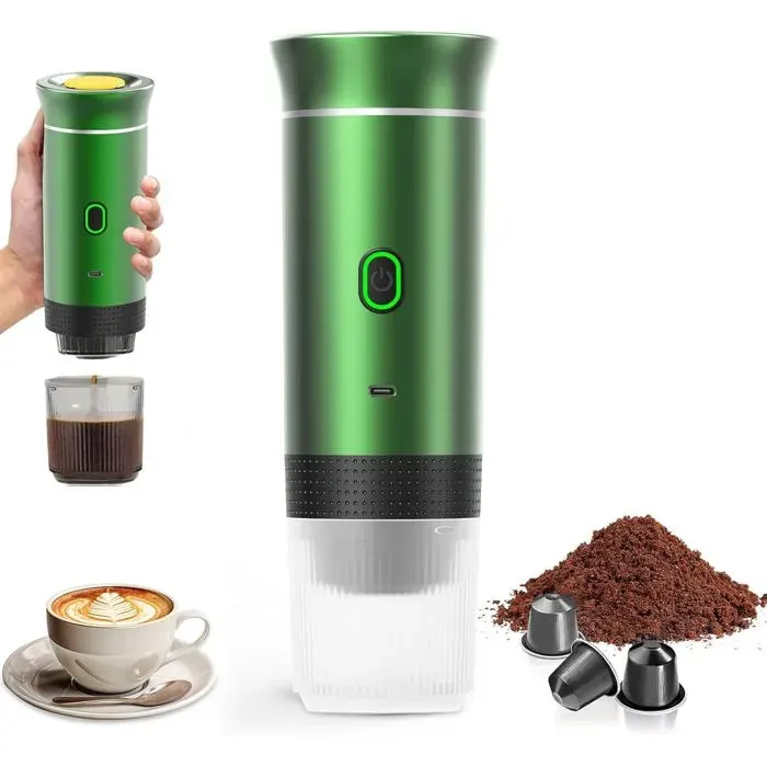 1 Machine à Café Portable3 en 1Capsules et MouluChauffage Électrique 12VUSB Type CBureau Voyage Maison
