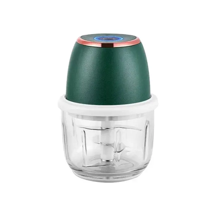 1 Mini hachoir sans fil rechargeable bol en verre 300 ml pour ail oignons légumes .