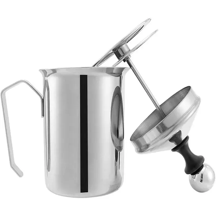 1 Mousseur à lait Acier inoxydable 304 Poignée sphérique Double maille fine Pour maison et café .