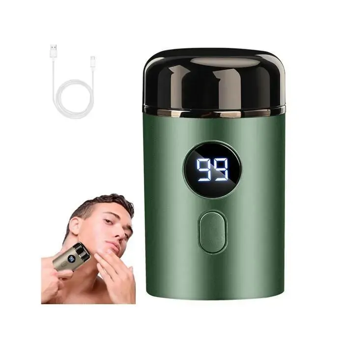 1 pcs Easy Trim Rasoir easy Trim Rasoir mini Rasoir Electrique Homme Mini Rasoir Zones Intimes lavable Sans Fil USB Voyage(Vert)