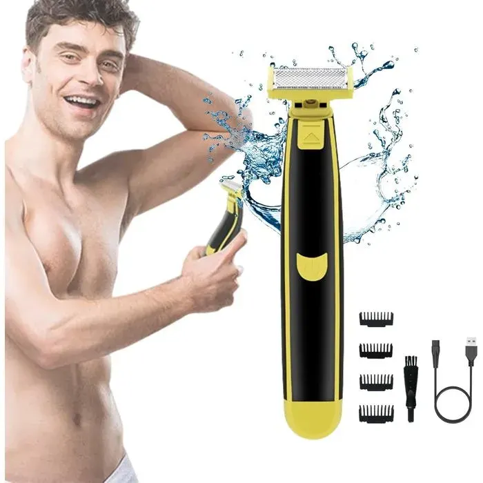1 PCS Rasoir Électrique Homme Lavable Humide Sec - Rotatif Étanche Visage Corps - Convient pour Rasage USB Lumiryn