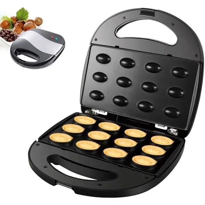 1 unité Gaufrier électrique aux noix cuisson double face 750 W machine multifonctionnelle pour gaufres cakes et pain