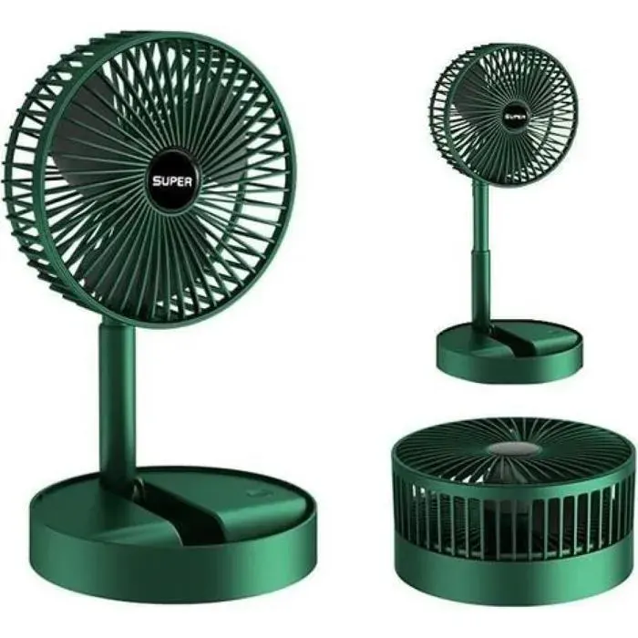 1 ventilateur portable pliable sur pied avec réglage dangle ventilateur rechargeable USB 2000 mAh idéal pour bureau