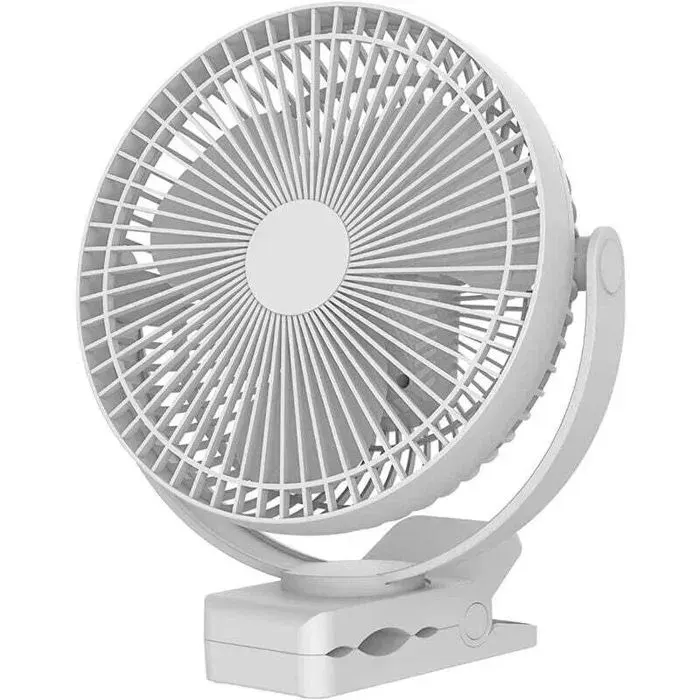 10000mAh 20cm Battery Powered Clip Fan Portable USB Fan 4 Speeds Powerful Airflow Stable Clip for Personal Office Golf Car Outd
