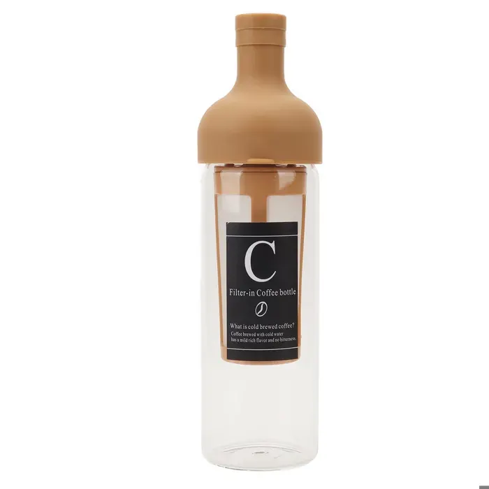 1000ml Cold Brew Coffee Bottle Grande Capacité Double Couche Résistant À La Chaleur Marron Clair Cold Brew Cafetière Avec Filtre