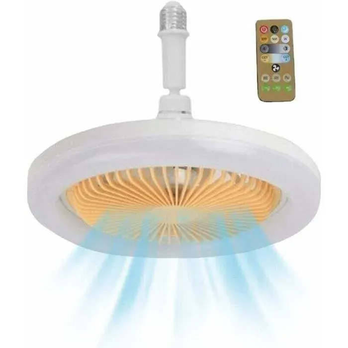 10pcs Ventilateur de plafond avec lumières et télécommande Ventilateur de Plafond LED E27 A Variable Ventilateurs de plafond