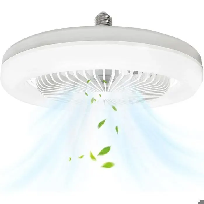 10pcs Ventilateur de plafond fermé avec lumière lampe E27 30W ventilateur de plafond silencieux 3 modes de fonctionnement