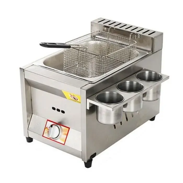 11L Réservoir Friteuse À Gaz Contrôle De Température Autonome Puissance De Feu Réglable Acier Inoxydable