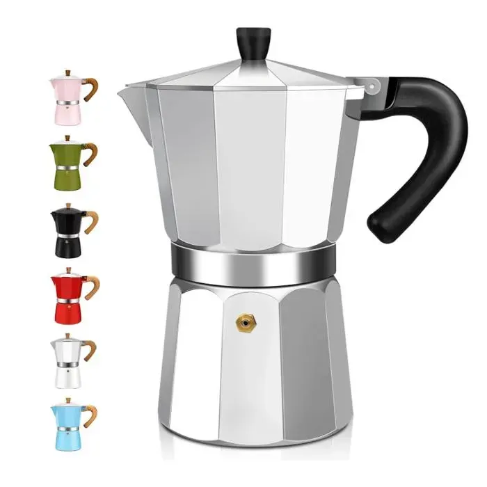 12 Tasse Aluminum Espresso Stovetop Moka Pot Express Coffee Maker Percolator Italian Classic Mocha Coffee Machine Italian and Cuban