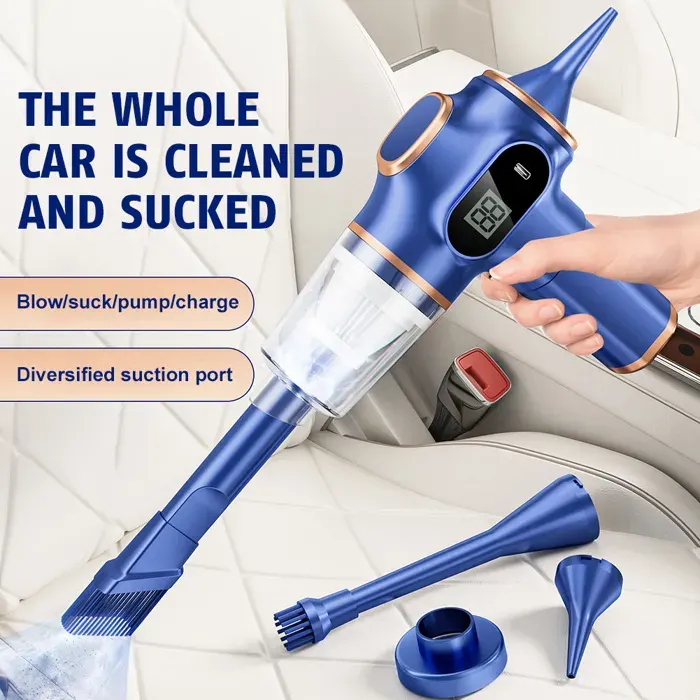 120W Aspirateur à haut niveau portable sans fil 5 in1 29000pa - bleu - Carouette portable pour laspirateur portable portable