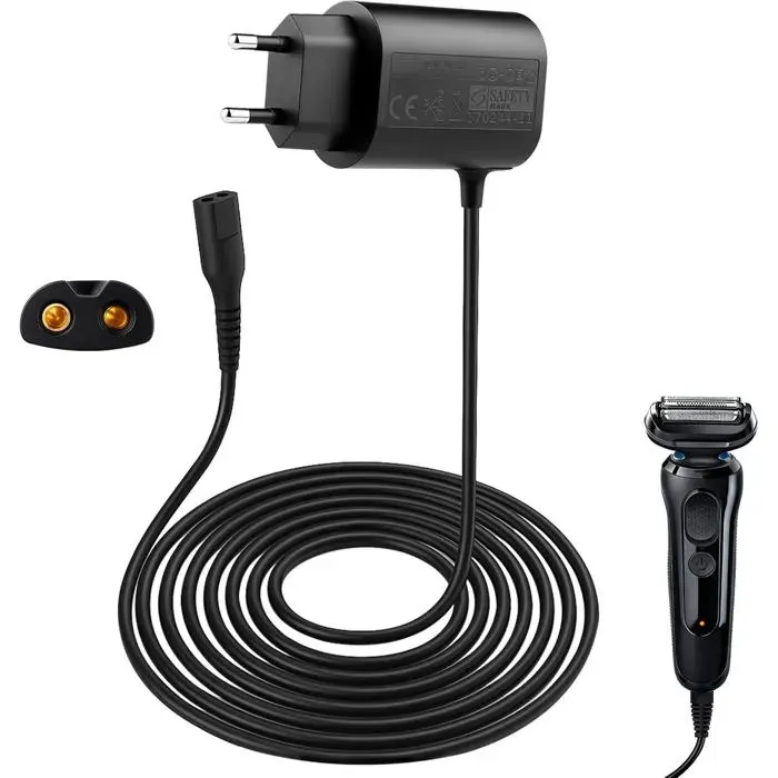 12V 0.4A Chargeur Pour Braun Rasoir Séries Électrique Series 9 8 7 6 5 3 1 Charge Pour 3040S 3010S 3020S 3000S 790Cc 9090Cc 7[YR11] — coloris Noire