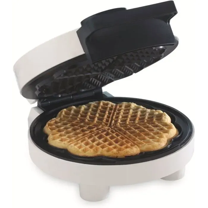 13100 Gaufrier Cœur - Appareil 1000 W Pour 5 Gaufres En Forme De Cœur 5 Niveaux De Cuisson Revêtement Antiadhésif Double[AA189]