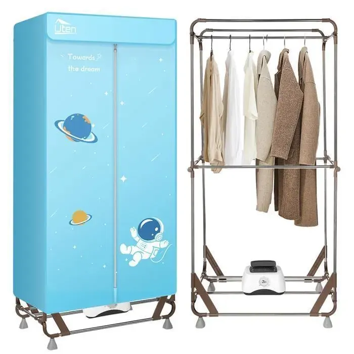1500W Sèche-linge électrique PliableUTEN Séchoir étendoir à Linge électrique Pliable avec Sac de RangementSéchage RapideBleu