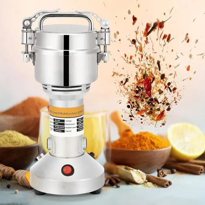 150g moulin à farine électrique Herb Grain Épice Céréales Broyeur Machine28000r/min Portable Grinder 3 Lames Synchronisation