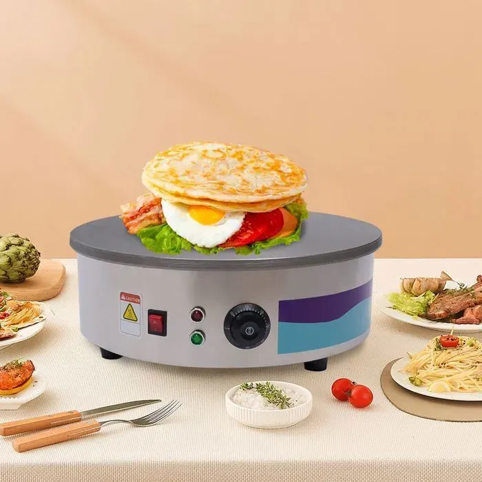 17.72 inch Appareil à Crepiere electrique SX-450P -Plaque de 45 cm - 2800 W - Pour crêpes pancakes omelettes jambon palaté