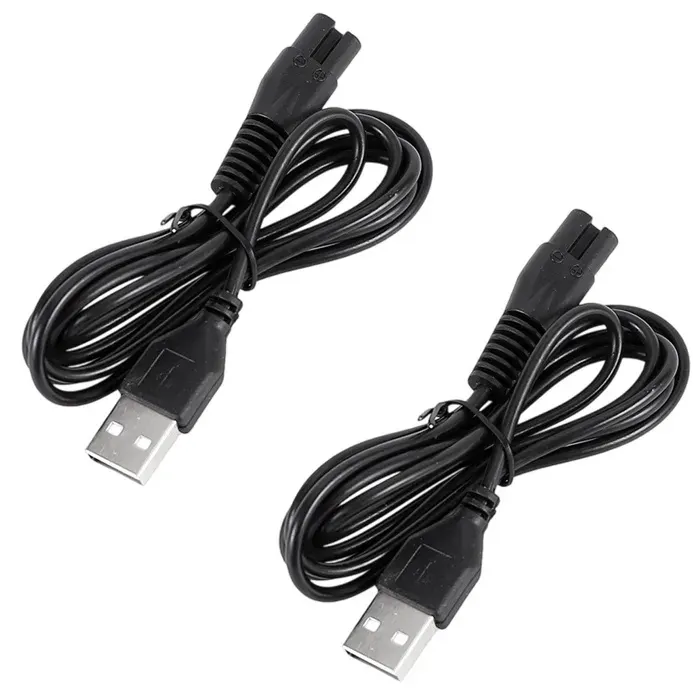 2 Câble de charge connecteur en 8 fil de cuivre gaine en caoutchouc pour rasoir électrique .