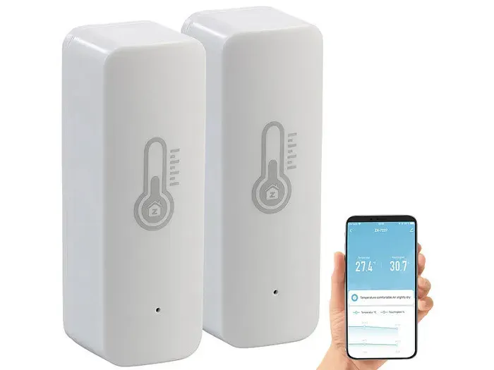 2 capteurs de température et dhumidité de lair connecté avec commandes vocales