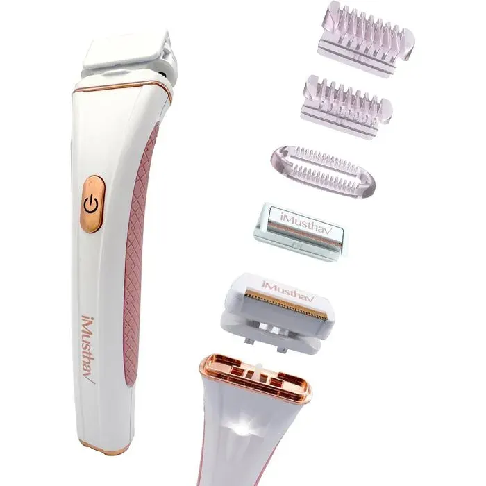 2-en-1 Rasoir électrique pour femmes DermaplaneRasoir double usage à sec et humide pour le maillotles aissellesles jambes