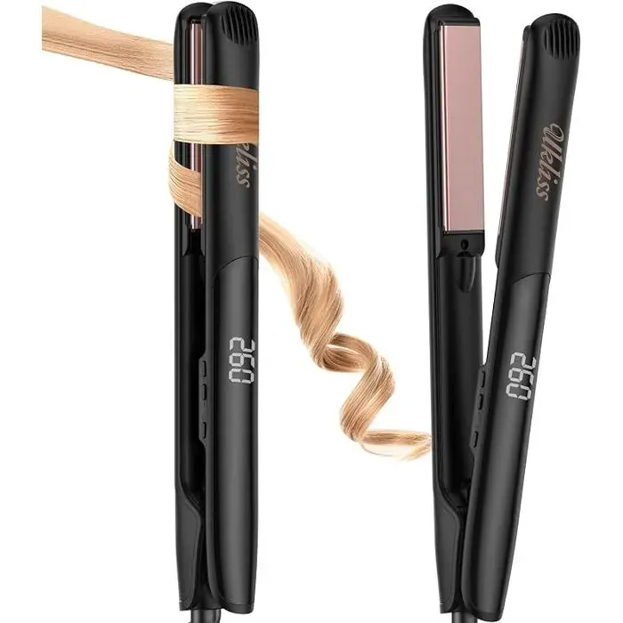 2 in 1 Hair StraightenerStraightener and Curling Iron with Ionic Express Heating in 30sLCD 100 240V248 500°F Bck FER A FRISER