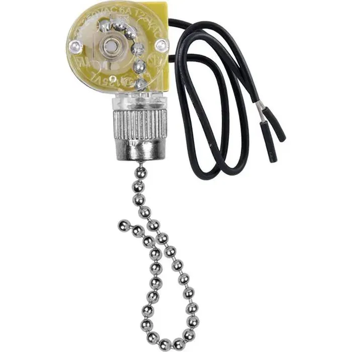 2 pièces argent ZE-109 interrupteur de lumière de ventilateur de plafond avec cordon interrupteur de lumière de ventilateur