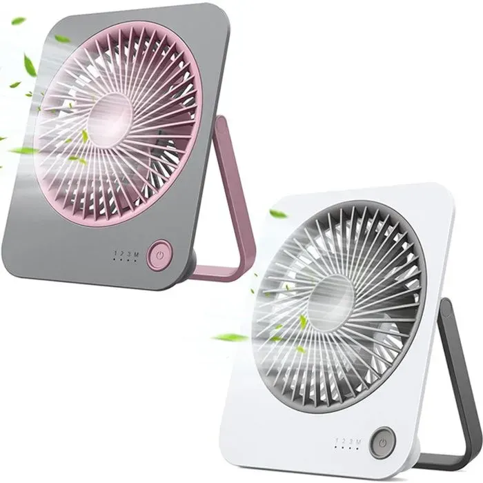 2 Pièces Mobiles Ventilateur USB Ultra Léger ventilateur de table silencieux petit Ventilateur 4 Vitesses Facile à Porter po