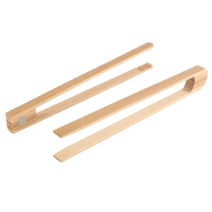 2 Pièces Pinces à Grille-Pain en Bambou Magnétiques 87 Pouces Pinces à Pain de Cuisine en Bois pour la Cuisson