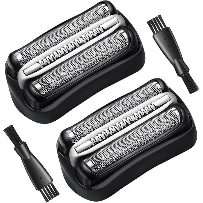 2 Pièces Tête de Rechange pour Rasoir Électrique Braun Series 3 Grille et Tete de Rasage Rasoir Braun Serie 3 32B Lames de Rechange