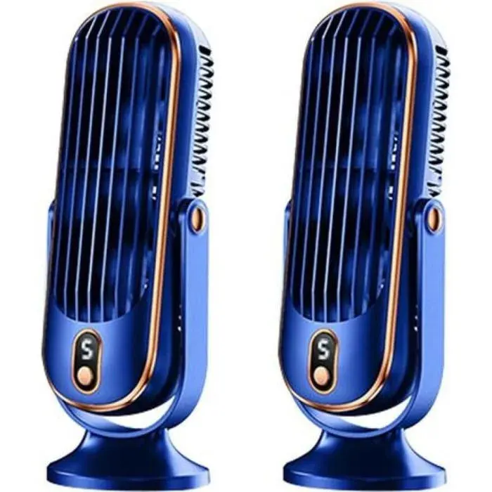 2 ventilateurs tour sans pales de 720 W silencieux oscillants avec 5 modes économes en énergie pour la chambre et le bur — coloris Bleu