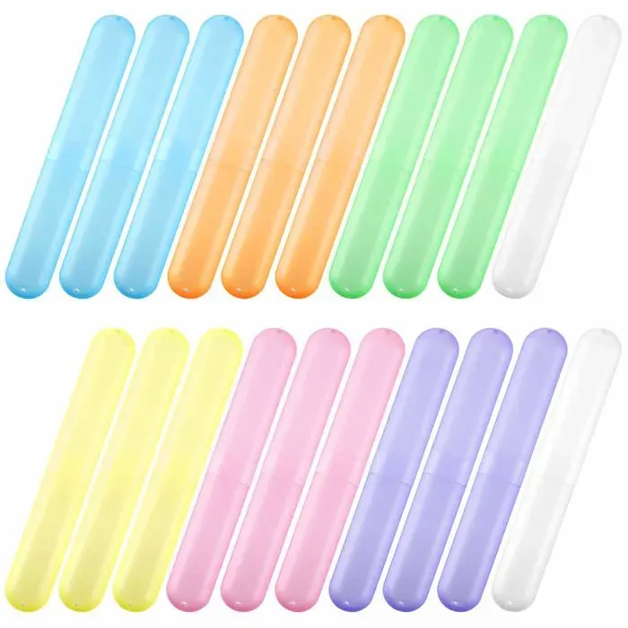 20 pièces porte-étui à brosse à dents de voyage rangement portable pour brosse à dents porte-étui à brosse à dents en