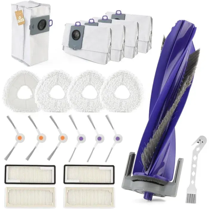 20 Pièces Pour Narwal Freo Z Ultra Kit DAccessoires De Rechange Aspirateur Robot Avec 1 Brosses Principales 4 Vadrouille6[BC1288]