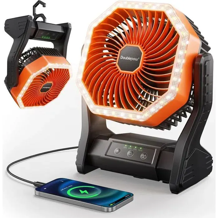 20000mah LED Ventilateur de Camping Ventilateur de Bureau USB Ventilateur de Charge de Téléphone Portable Vitesse du Vent
