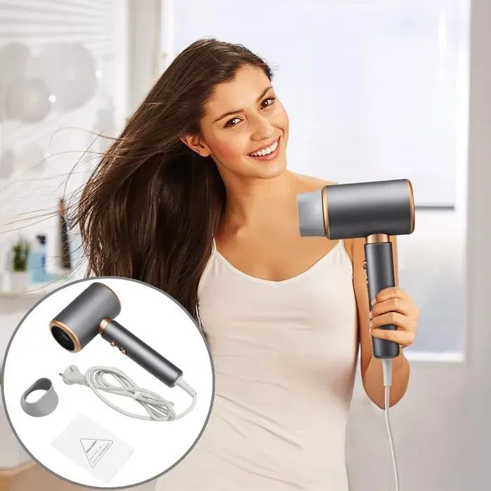 2000W Sèche-cheveux - Technologie tourmaline ionique - Pliable&Air froid - 285×125×75cm - Haute puissance sans abîmer les cheveux