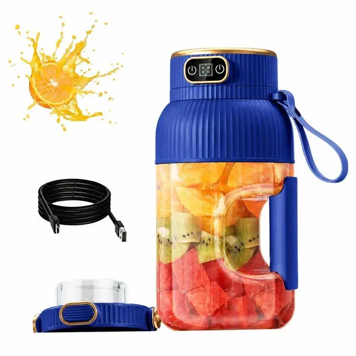 2026 Nouveau gobelet mélangeur sans fil blender personnel portable rechargeable de 1200 ml avec mode autonettoyant - Bleu