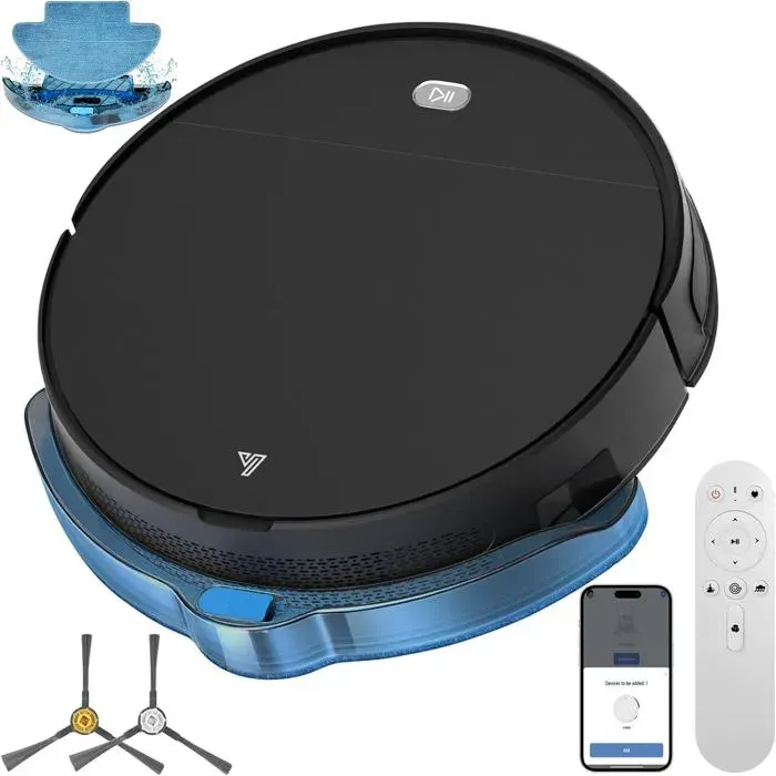 2026 Robot Aspirateur Laveur 3 Modes De Nettoyage2 En 1 Aspirateur Robot JusquÀ 5500PaWifi/Alexa/App7.8CmAuto-ChargeNettoyage