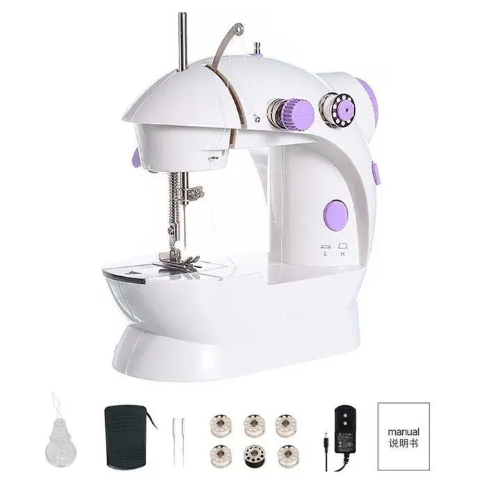 202A Household Mini Electric Sewing Machine Double Thread 2-speed with Pedal EU