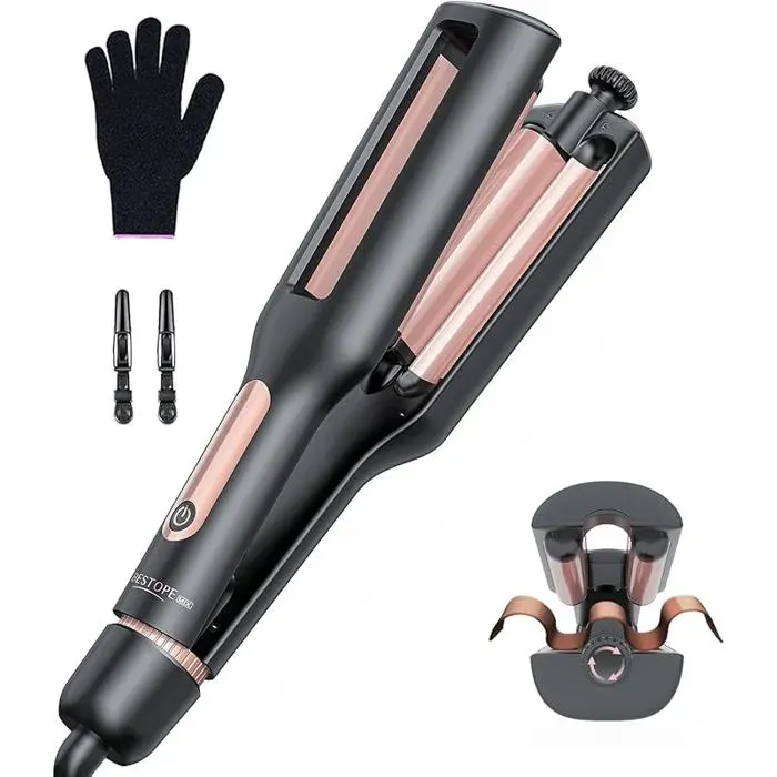 22/25/32/38mm Régble Boucleur Wavy 4 In 1 Boucleur a Cheveux pour 4 Styles ondutionsAnti brûlureConvient aux Rose ro FER A FRISER