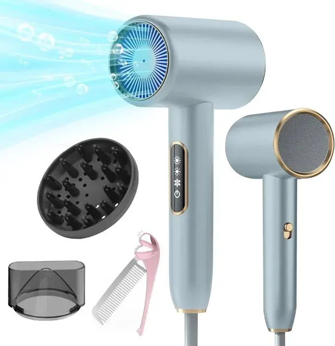 2400W Professionnel Sèche Cheveux IoniqueSéchage Rapide Hair Dryer avec écran LCD3 Températures 2 Vitesses Salon Sèche Cheveux