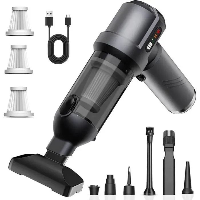 25000Pa Aspirateur à Main sans Fil4 en 1 Portable Aspirateur Voitureavec Vidange Automatique 1 BoutonRechargeabl ASPIRATEUR AUTO