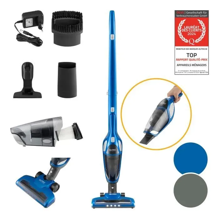 2in1 Aspirateur Balai et à Main Jusquà 60 minutes dautonomie de batterie