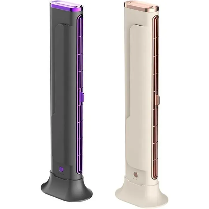 2pcs Ventilateur de bureau - Silencieux Rechargeable Compact - Sans pales 3 vitesses sous écran -Espace travail maison-37CM