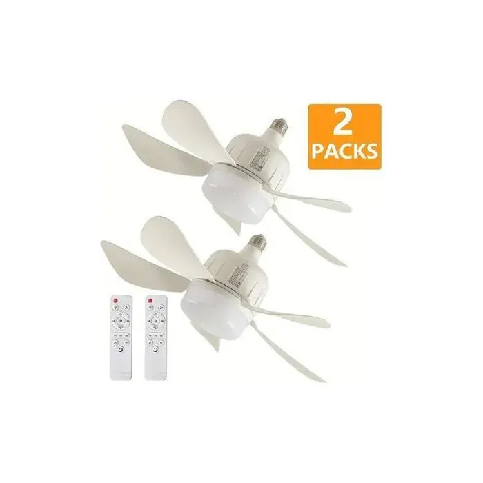 2pcs Ventilateur de plafond LED - 3 vitesses Luminosité variable 10 100% - Chambre salon cuisine - 45cm 2700 6000K