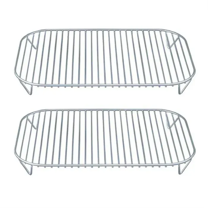 2PièCes en Acier Inoxydable Grille de Four Panier de Friteuse à Air pour Ninja Woodfire OG701 OG75 7-En-1 Paniers en Filet de