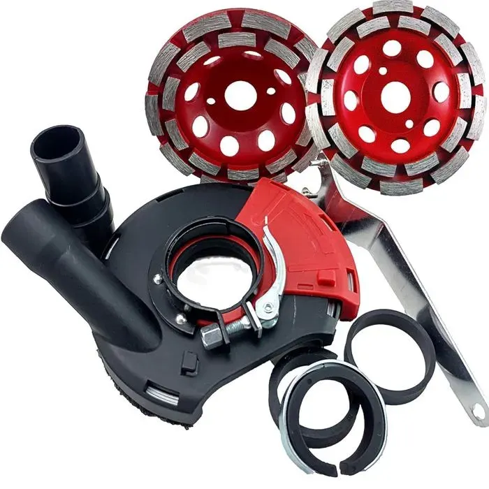 2x meules diamantées 125 premium chape béton + hotte daspiration pour meuleuse dangle 2x meules diamantées 125 premium chape
